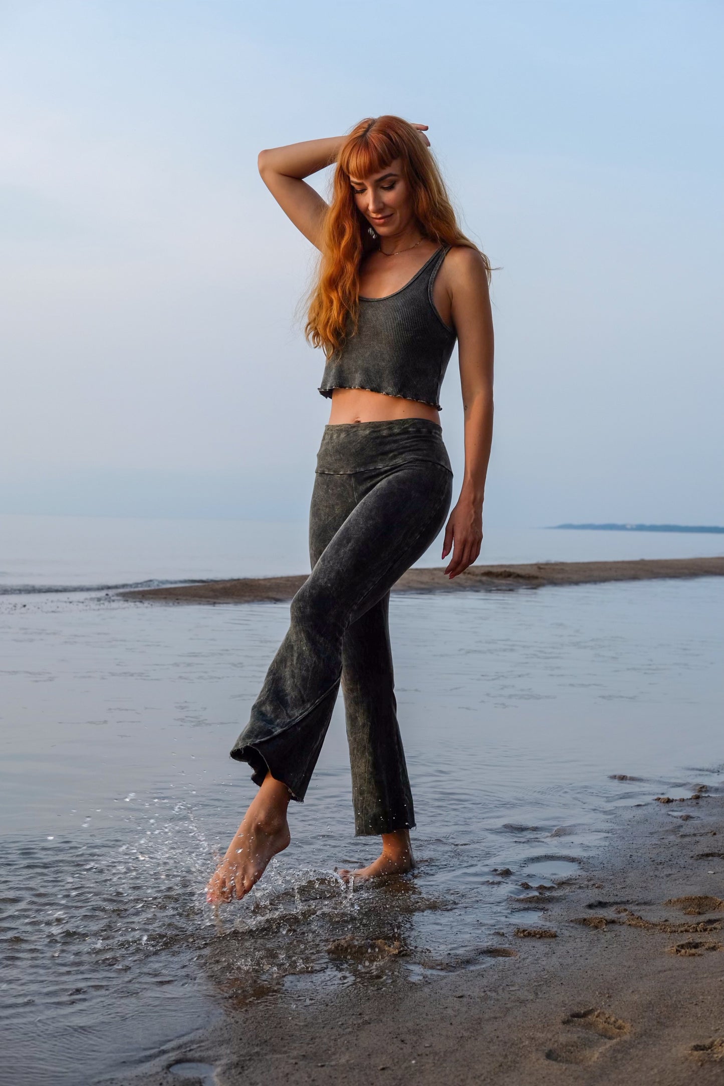 CROPPED BOOTLEG PANT - VINTAGE ARMY