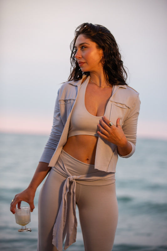 CROP BOOTLEG TIE PANT-ANTIQUE