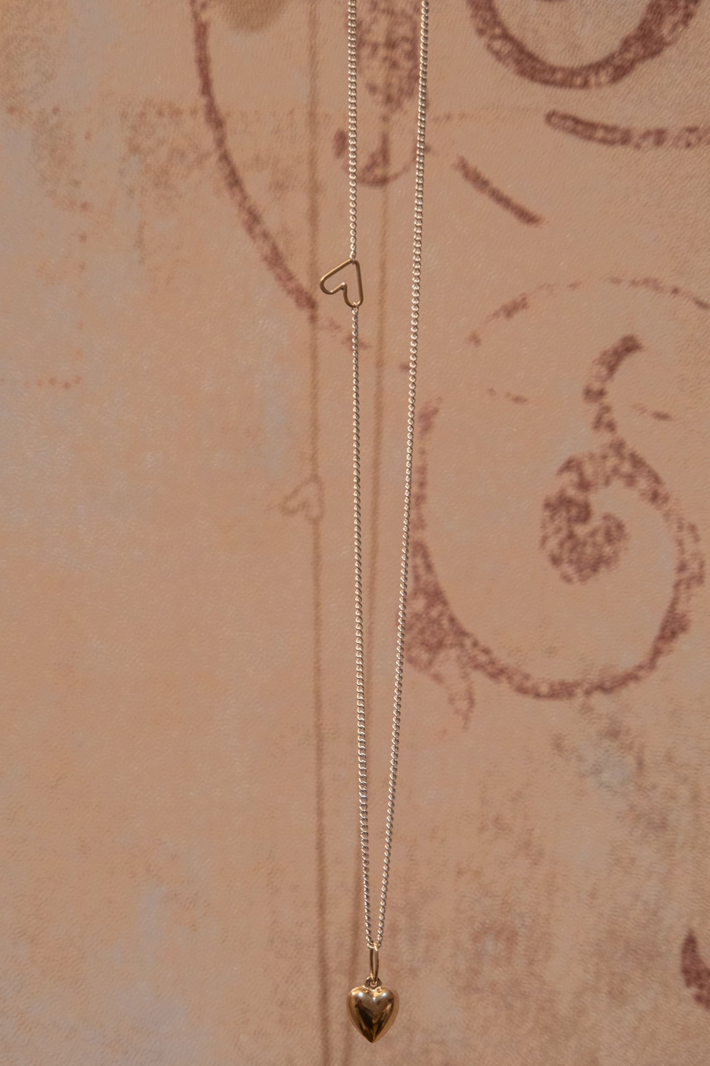 JH SS NECKLACE GOLD PUFFED HEART