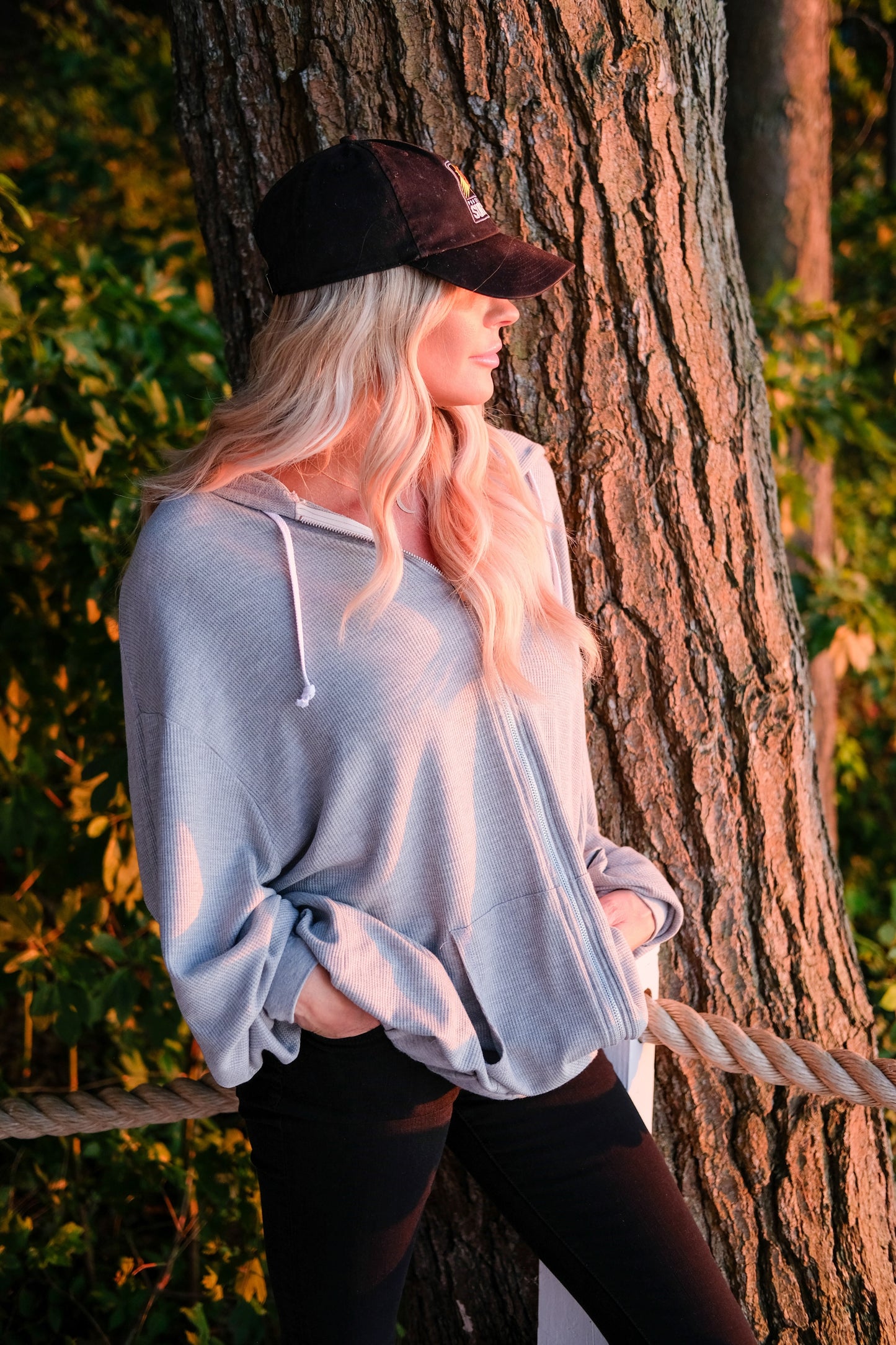 OVERSIZED ZIP SWEATSHIRT - HEATHER GREY