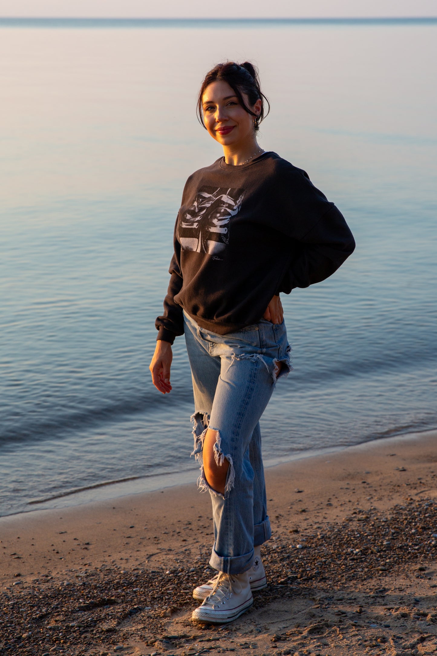 CPRESS TIED UP SWEATSHIRT-BLACK