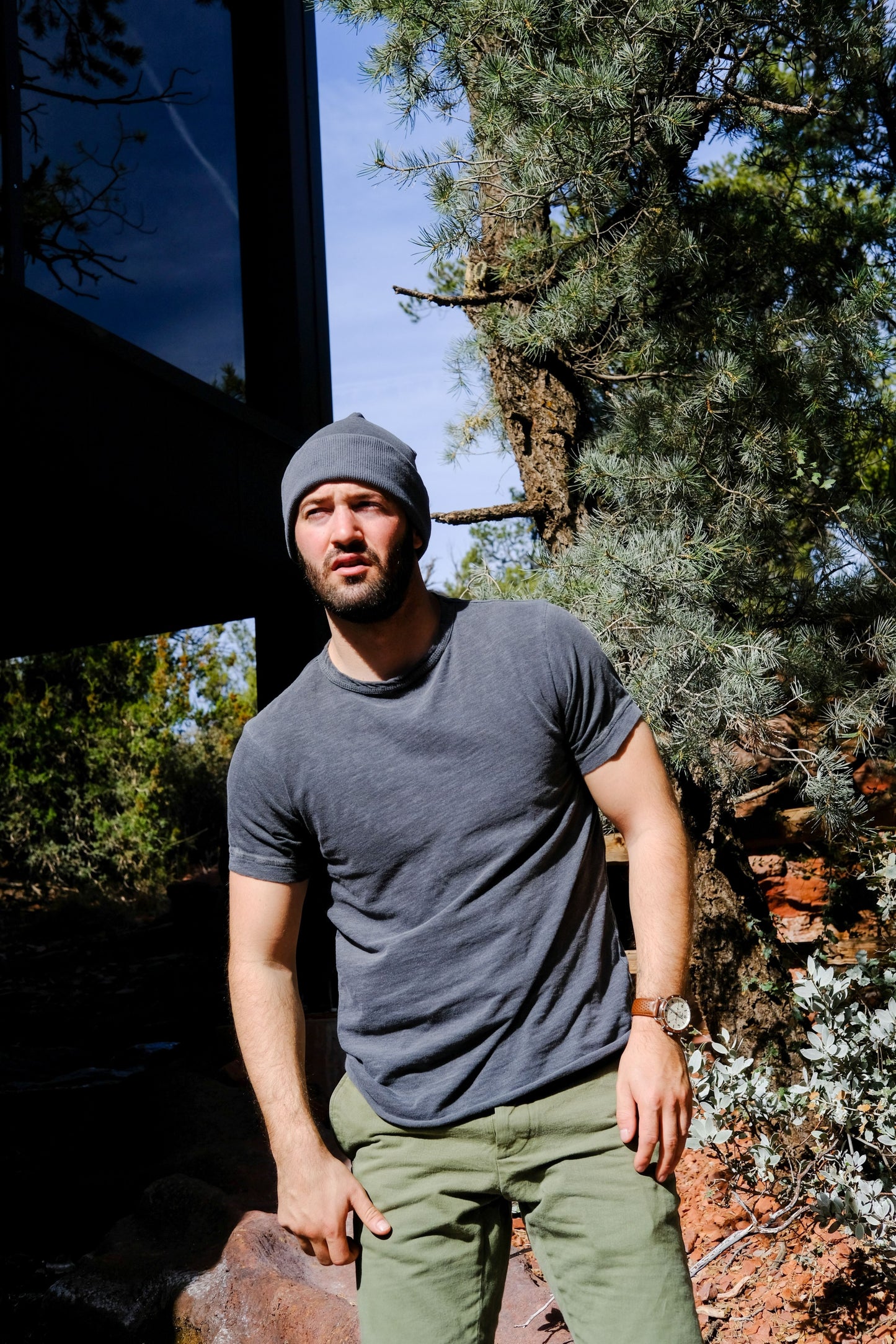 COTTON SLUB TEE - CHARCOAL