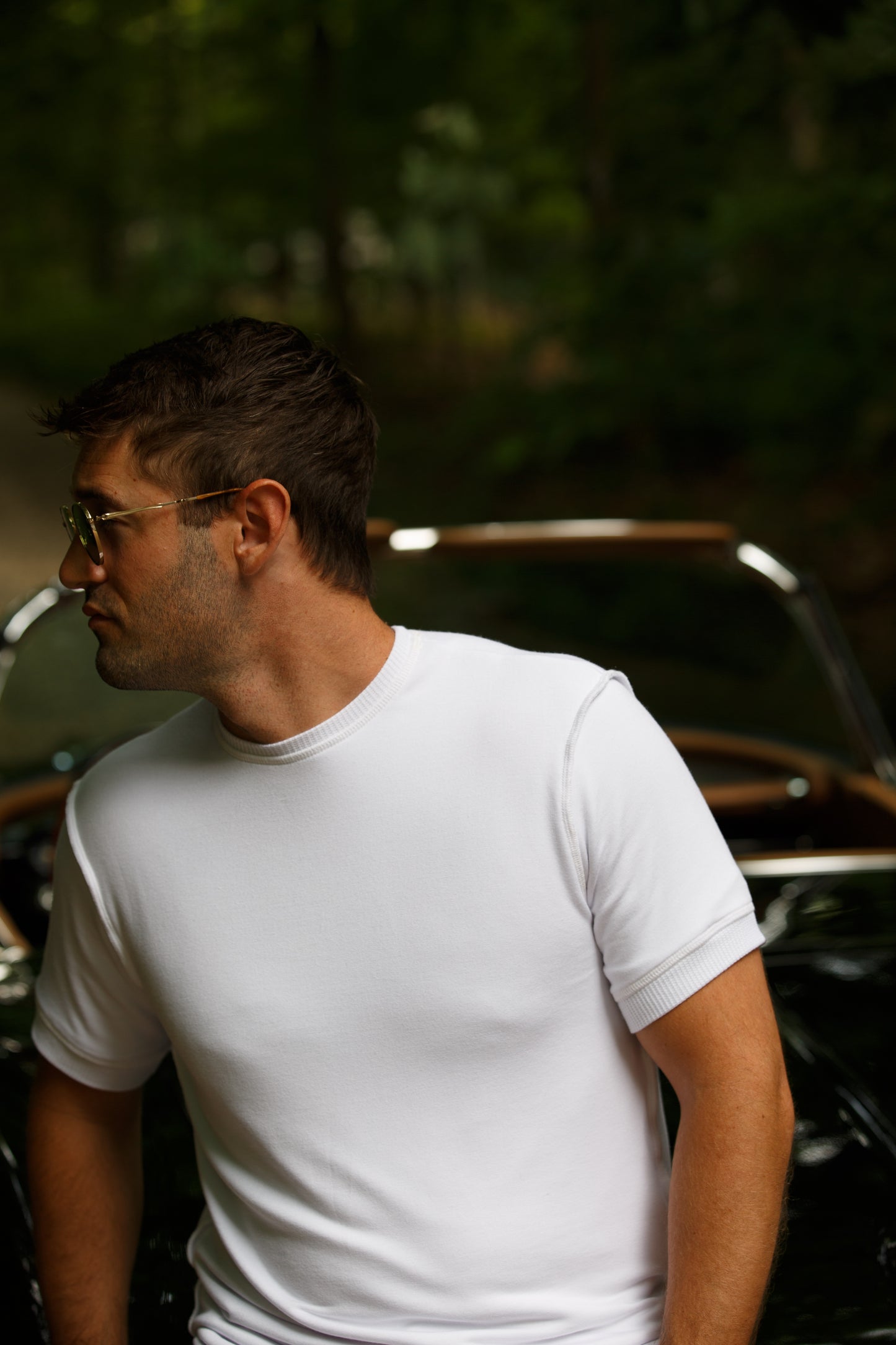 THERMAL LINED MODAL FRENCH TERRY TEE - WHITE