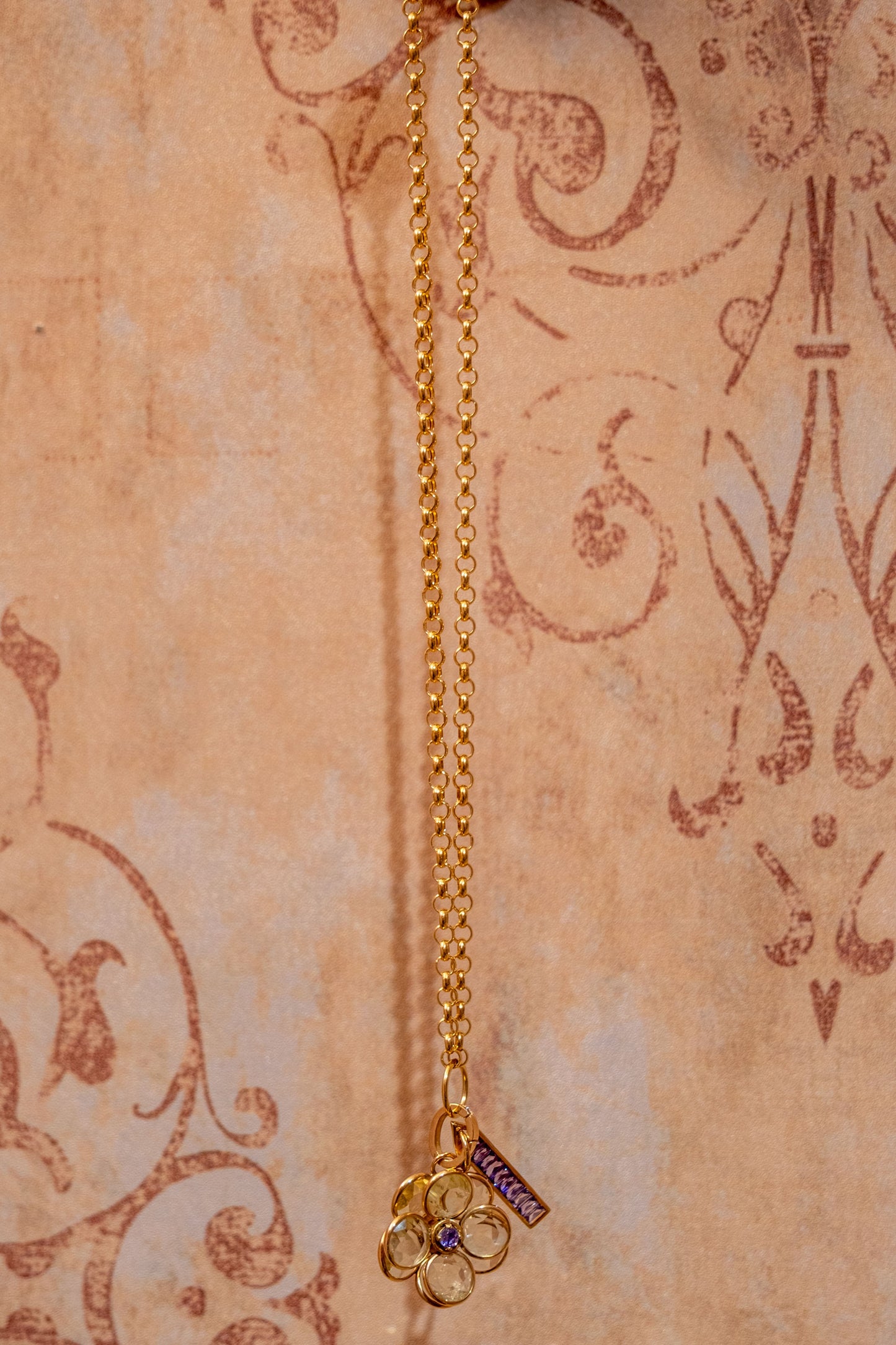 NF LEMON TOPAZ FLOWER/AMYTHEST CHARM