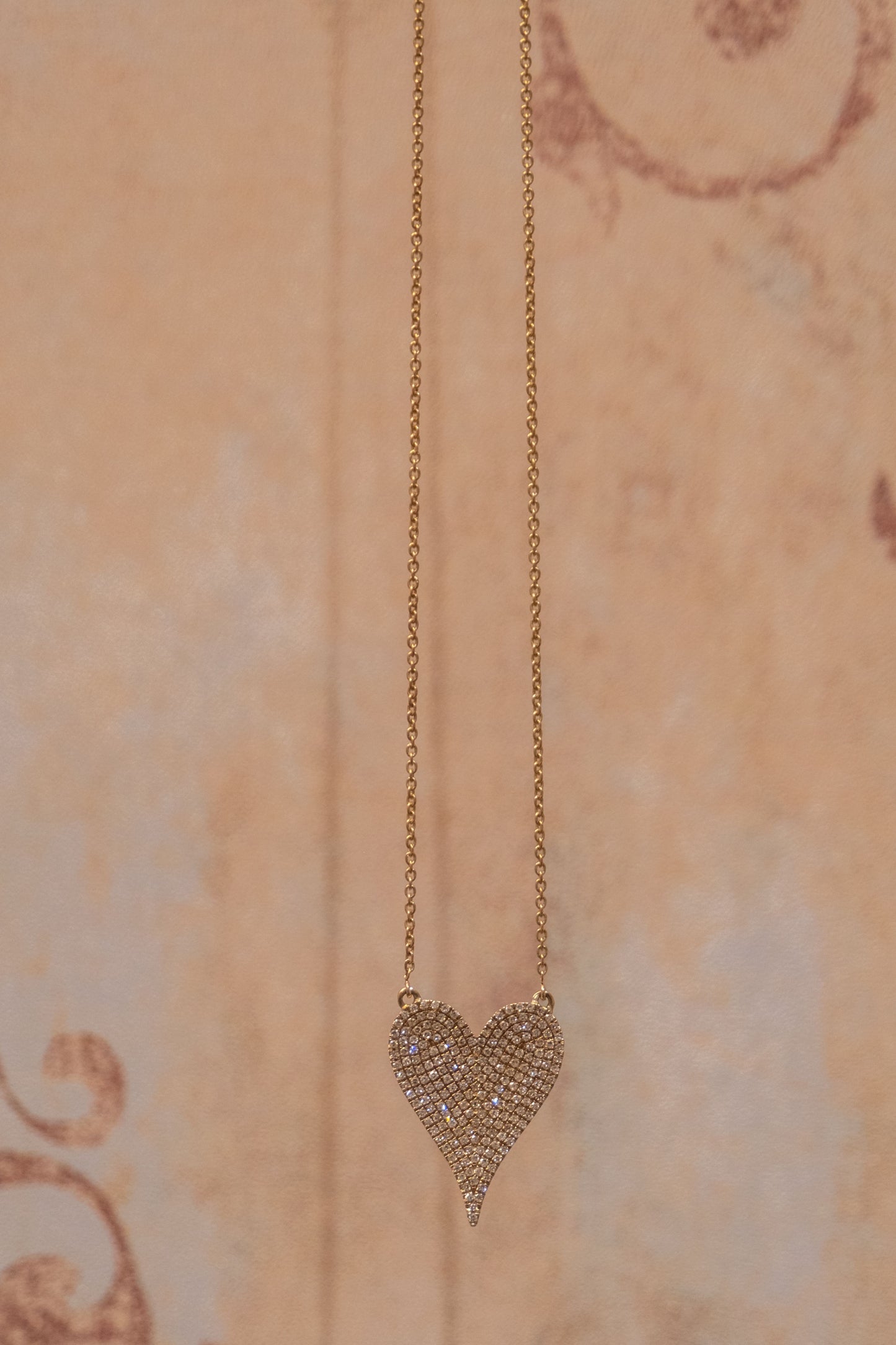 DIAMOND PAVE HEART NECKLACE - AS