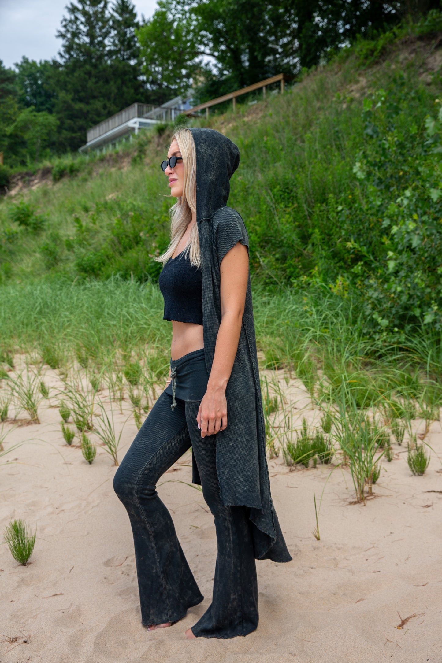 THERMAL CUT SLEEVE DUSTER-VINTAGE ARMY