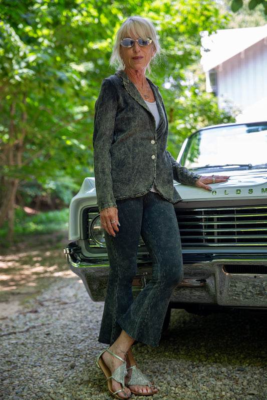 CROPPED BOOTLEG PANT - VINTAGE ARMY