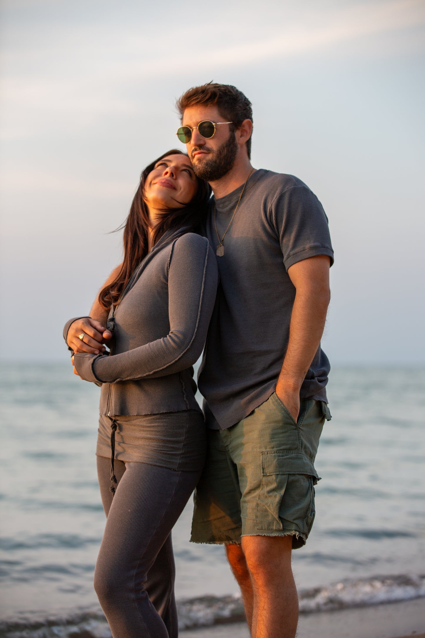 THERMAL ZIP HOODIE-CHARCOAL