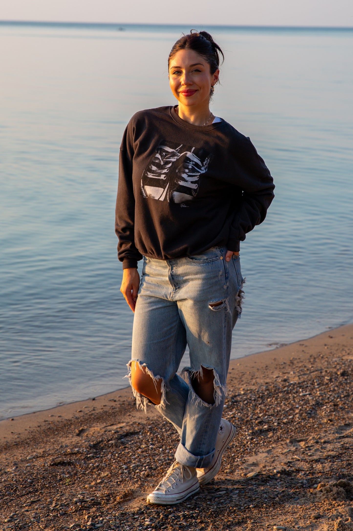 CPRESS TIED UP SWEATSHIRT-BLACK