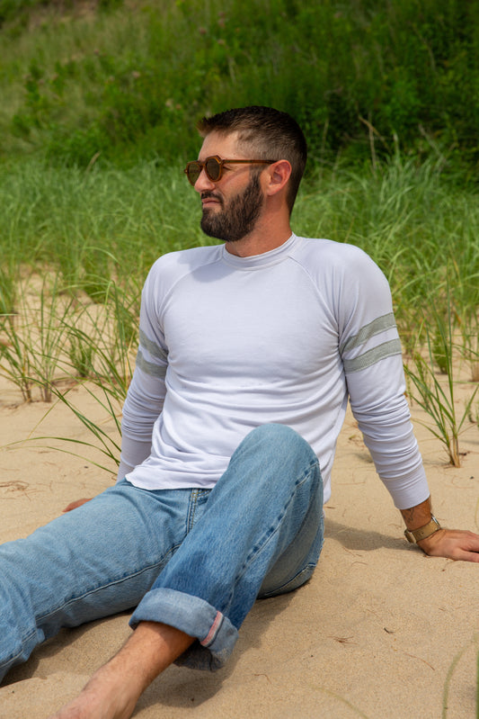 VARSITY SWEATSHIRT - ANTIQUE/HEATHER GREY