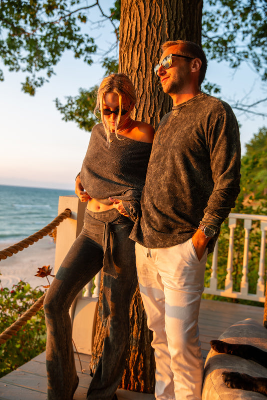 BOOTLEG PANT WITH TIE - VINTAGE ARMY