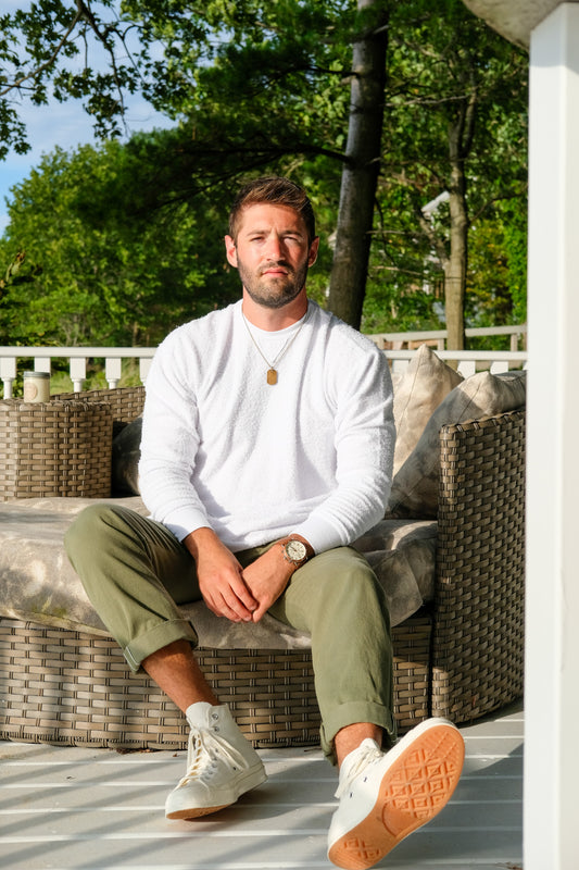 REVERSE FLEECE SWEATSHIRT - WHITE