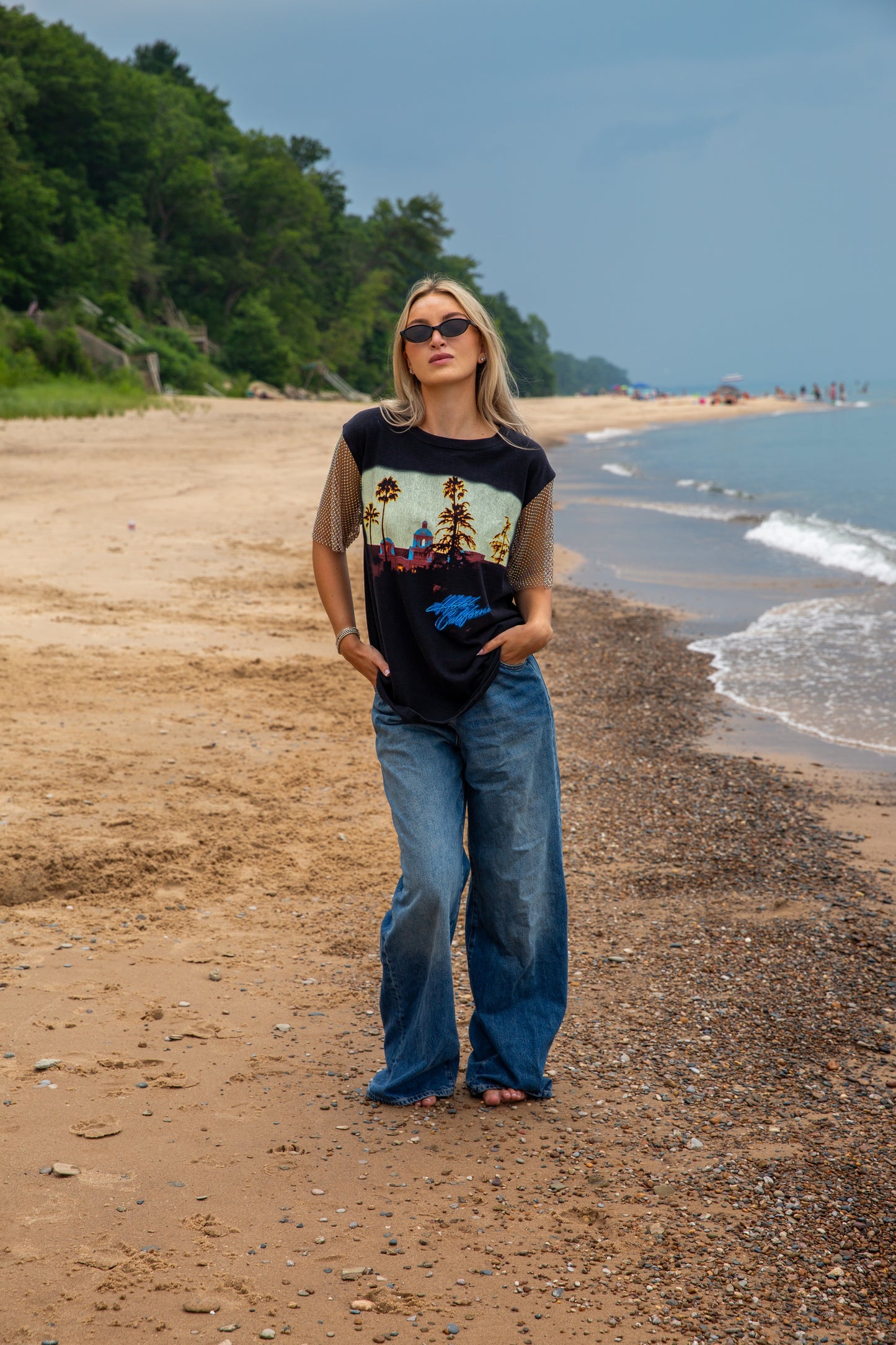 OPDNY CRYSTAL SLEEVE EAGLES TEE