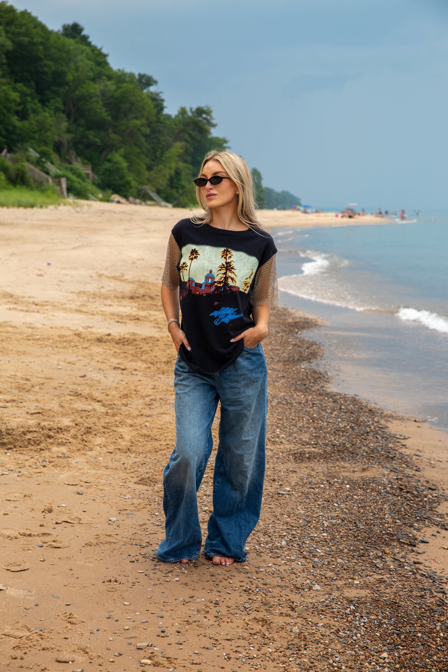 OPDNY CRYSTAL SLEEVE EAGLES TEE