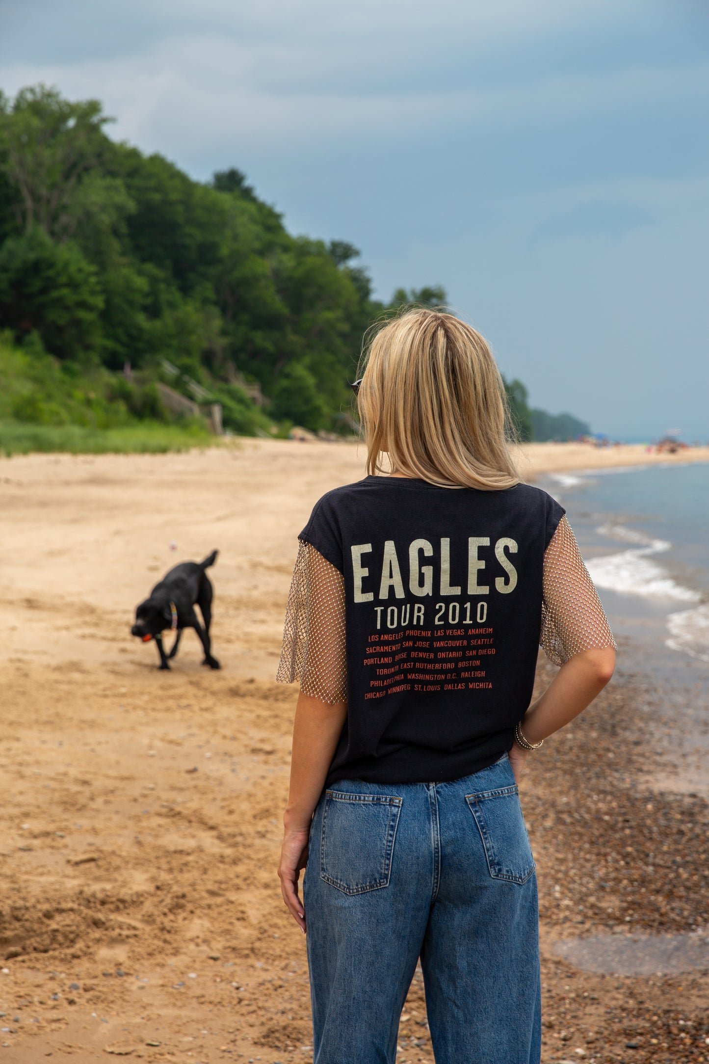 OPDNY CRYSTAL SLEEVE EAGLES TEE