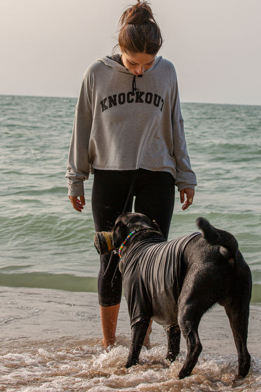 KNOCKOUT SWEATSHIRT - HEATHER GREY/BLK