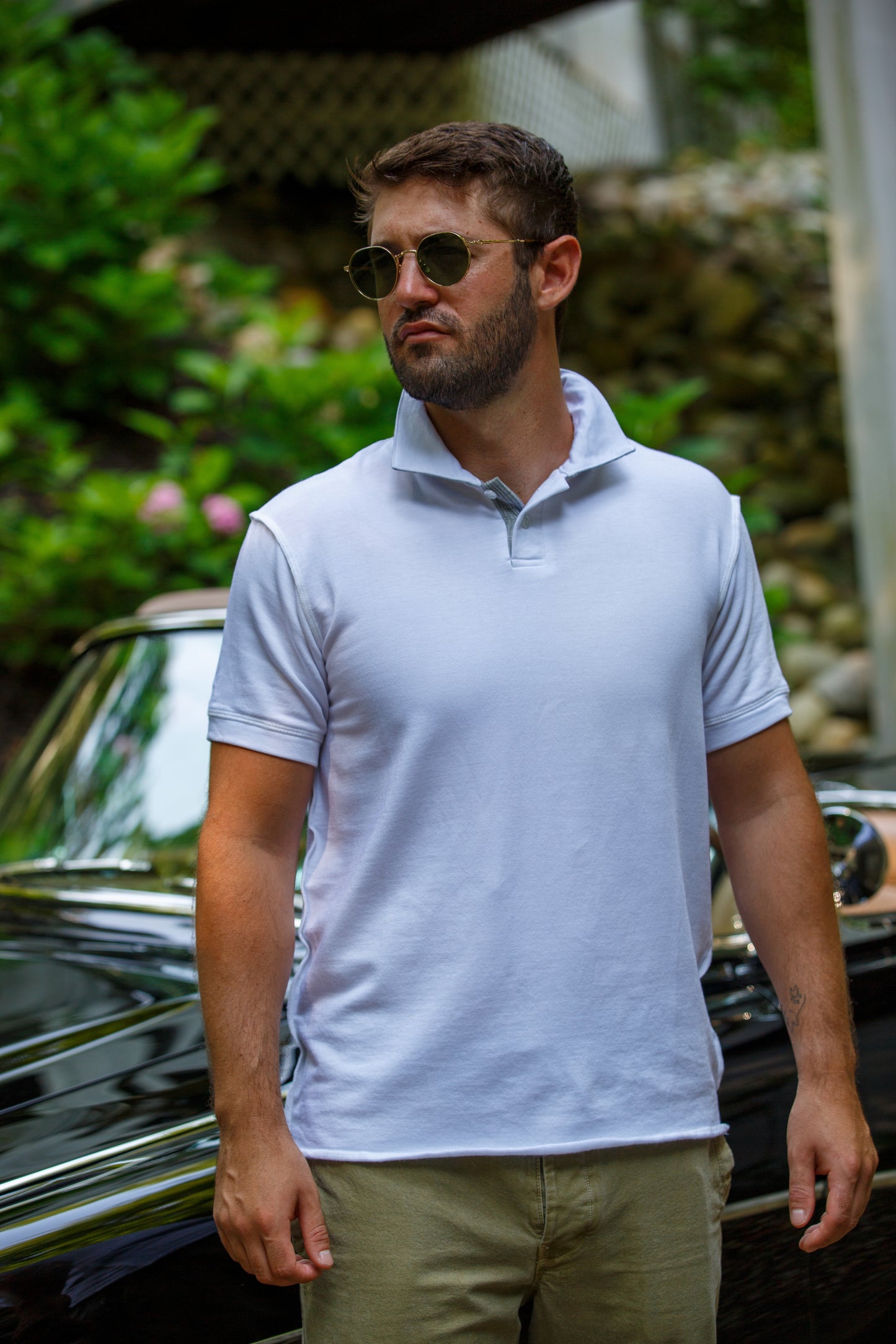 TENCEL FLEECE POLO-WHITE