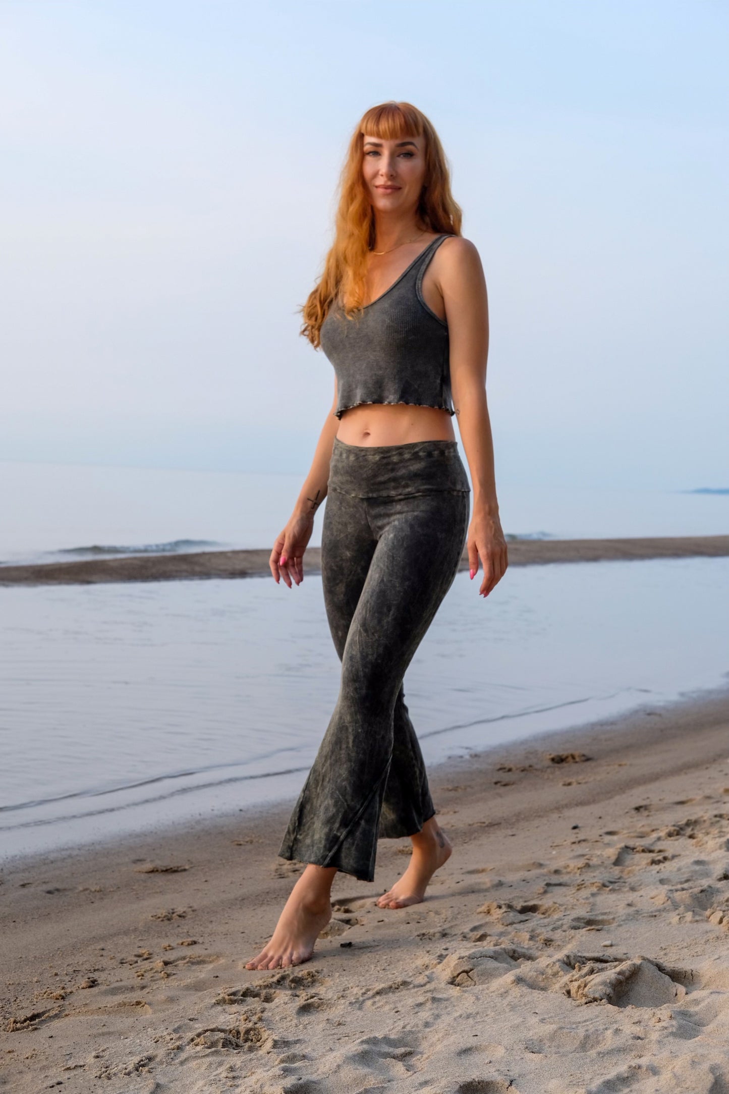 CROPPED BOOTLEG PANT - VINTAGE ARMY