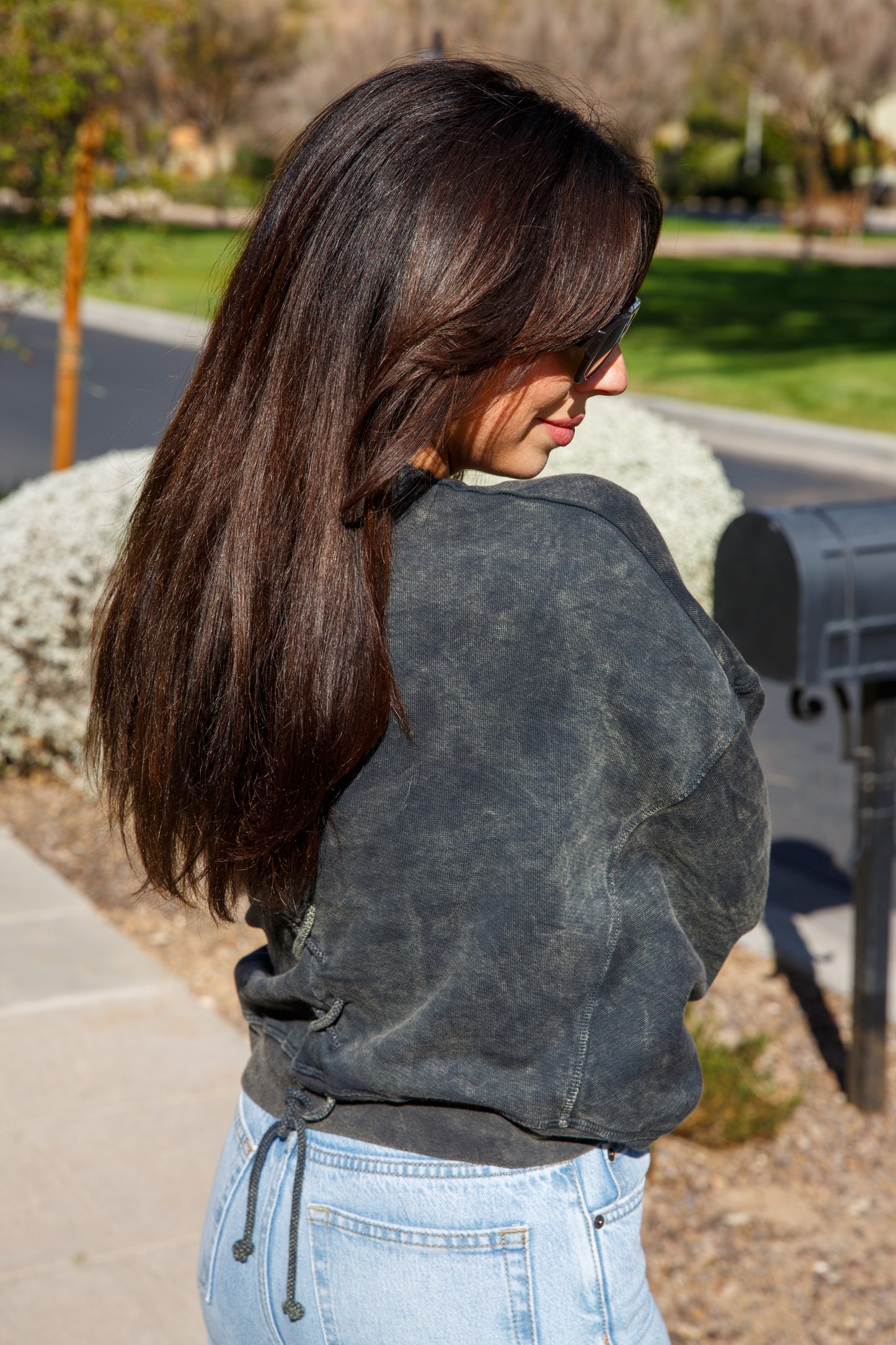 LACE-BACK SWEATSHIRT - VINTAGE ARMY