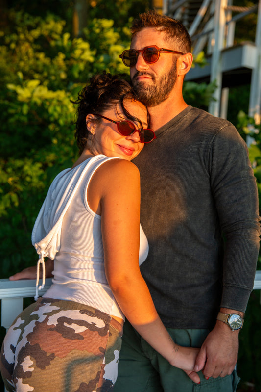 DOUBLE LAYER V-NECK - VINTAGE ARMY