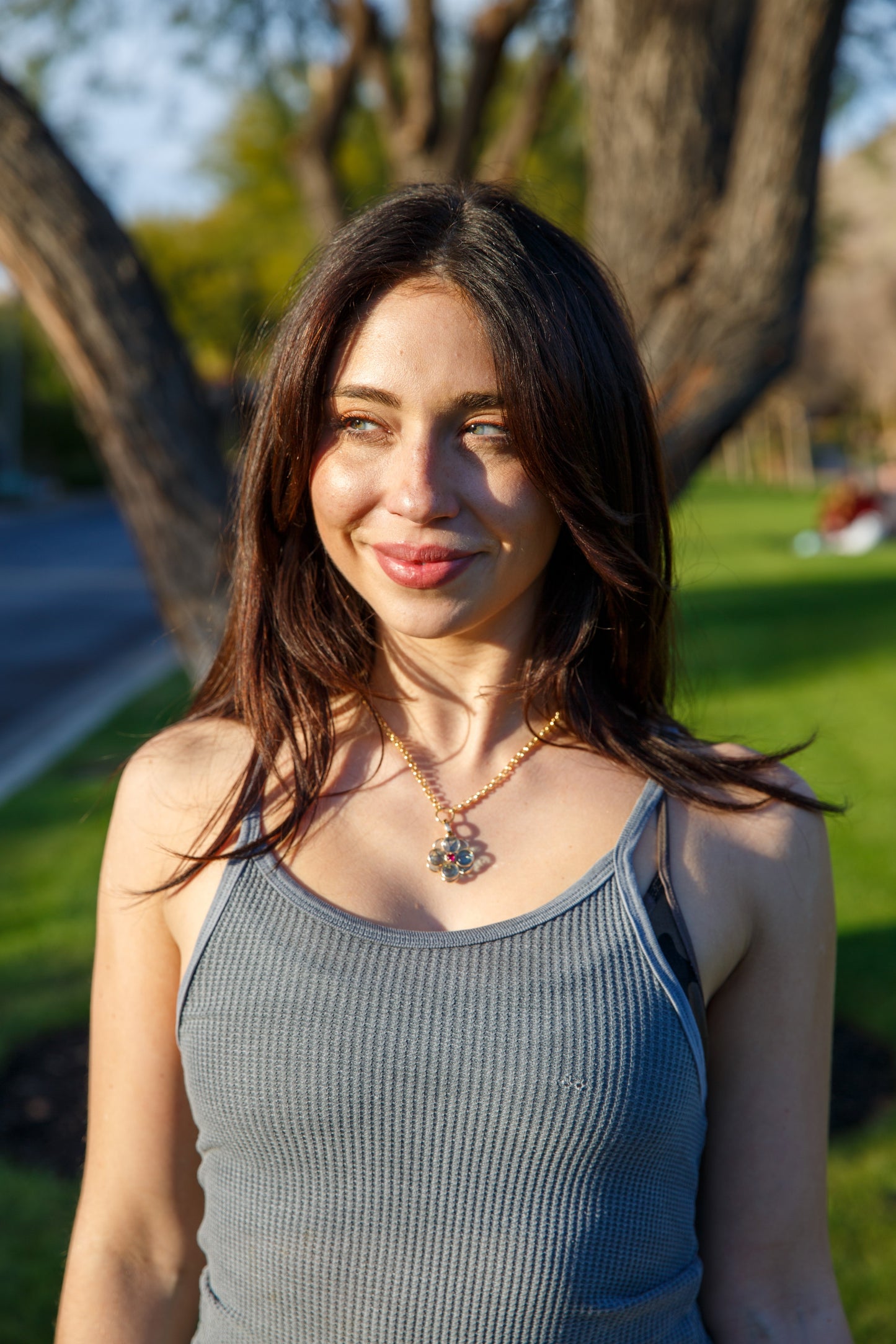 NAN FUSCO LARGE BLUE TOPAZ FLOWER
