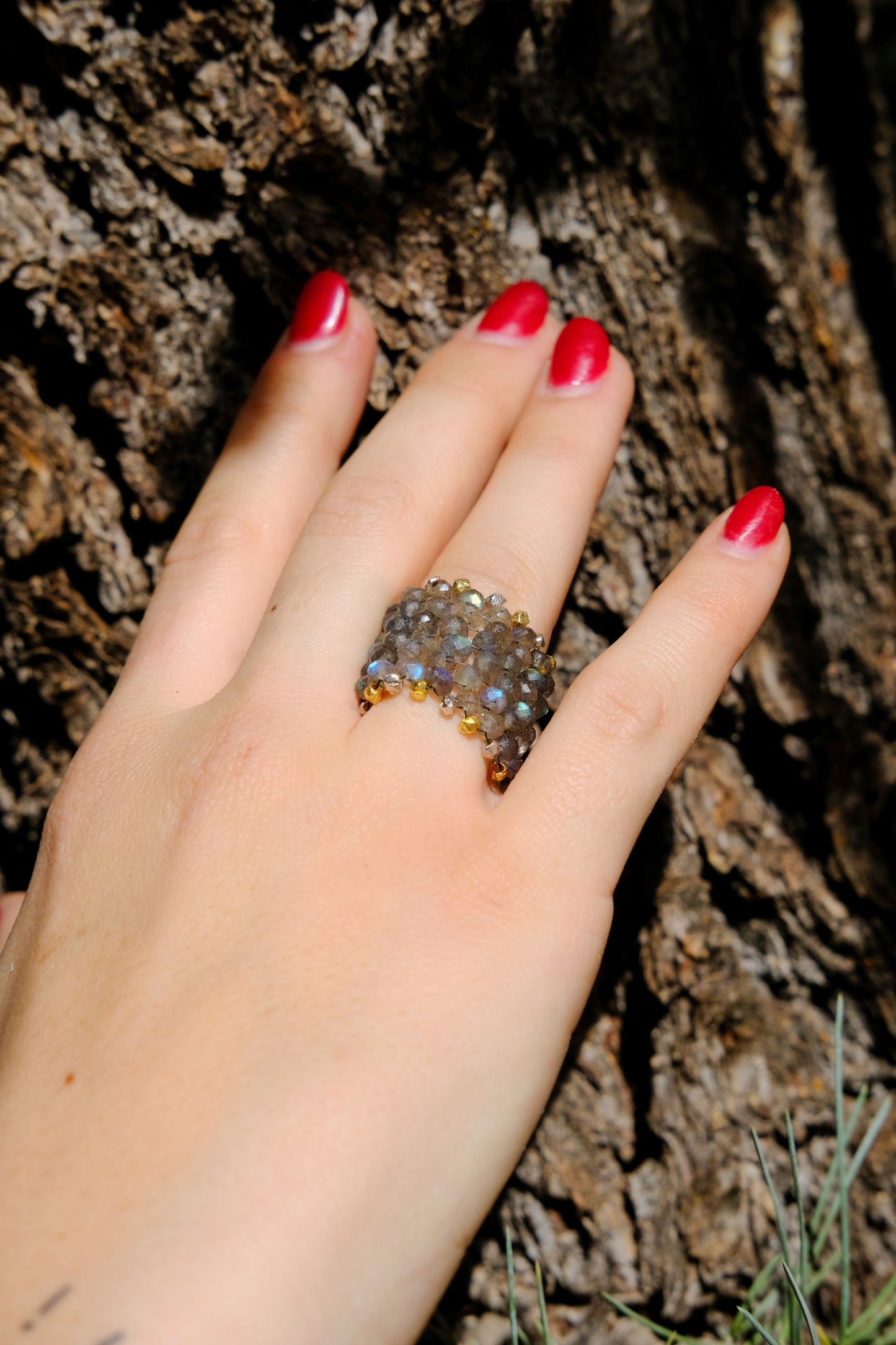 LABRADORITE GOLD RING