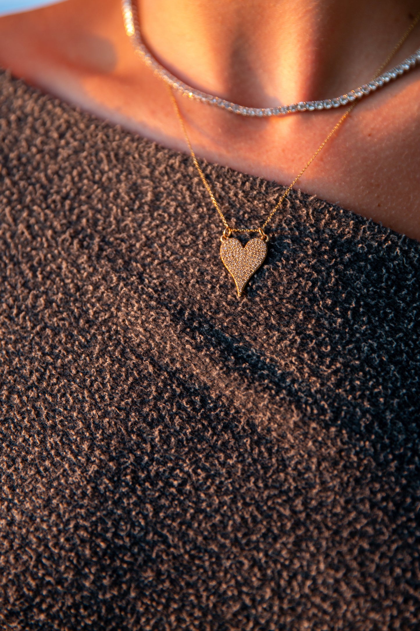 BE LOVED DIAMOND HEART NECKLACE - WHITE
