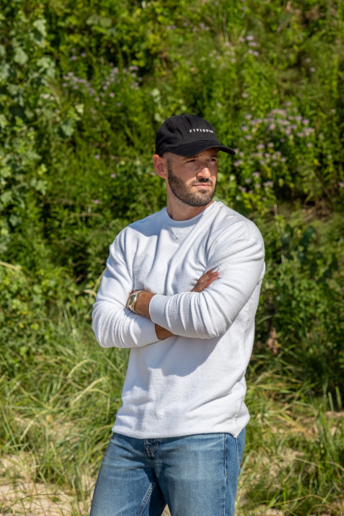 REVERSE FLEECE SWEATSHIRT - WHITE