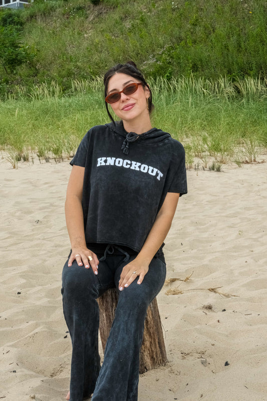 KNOCKOUT MUSCLE SLEEVE SWEATSHIRT - VINTAGE BLACK