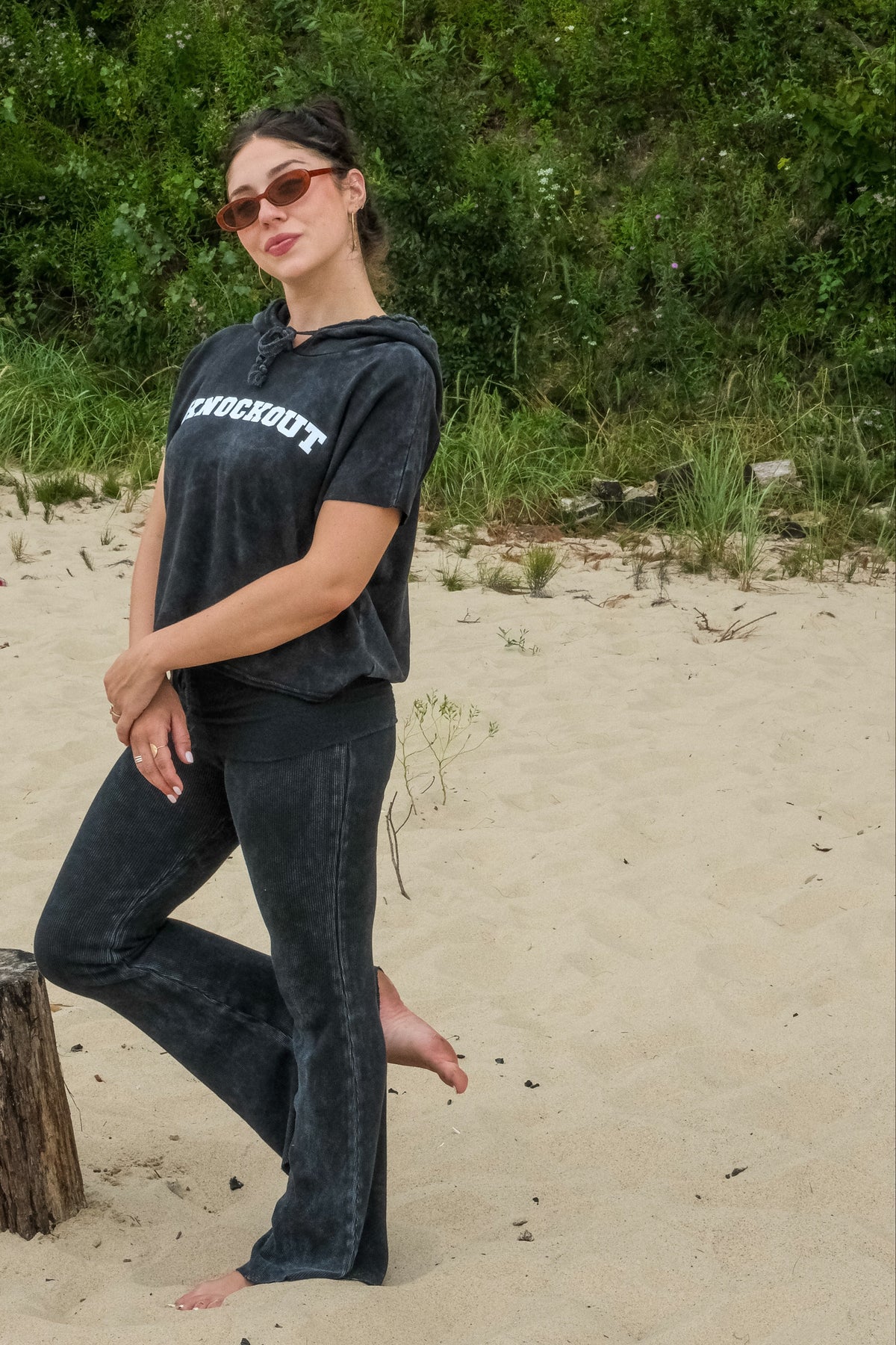 KNOCKOUT MUSCLE SLEEVE SWEATSHIRT - VINTAGE BLACK