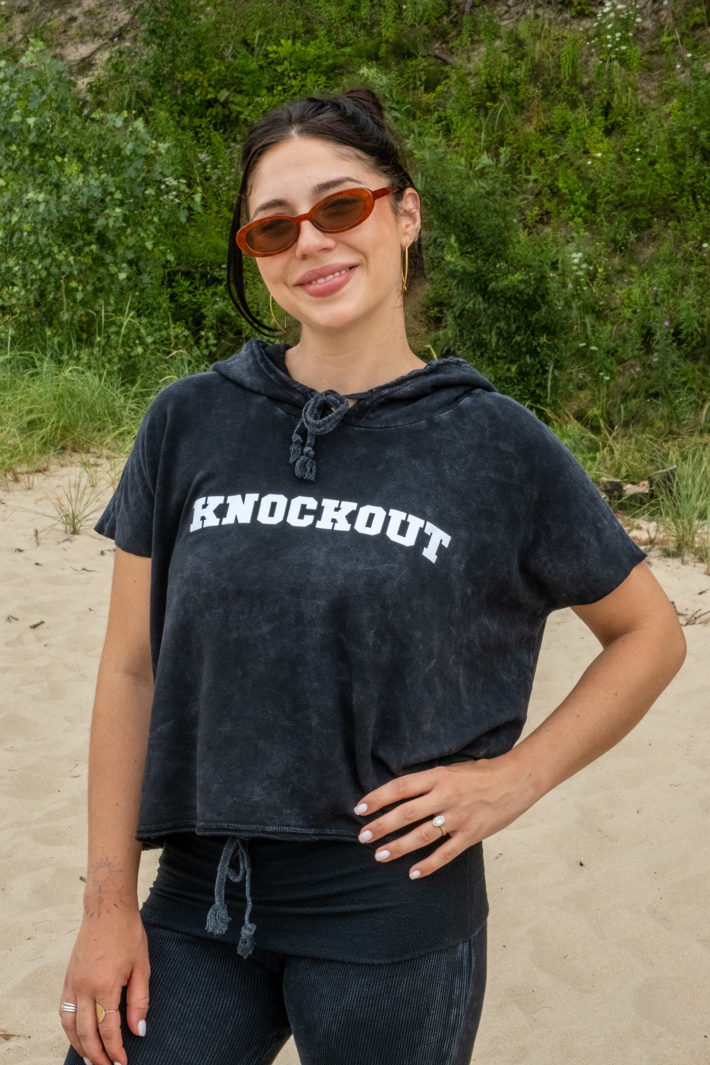 KNOCKOUT MUSCLE SLEEVE SWEATSHIRT - VINTAGE BLACK