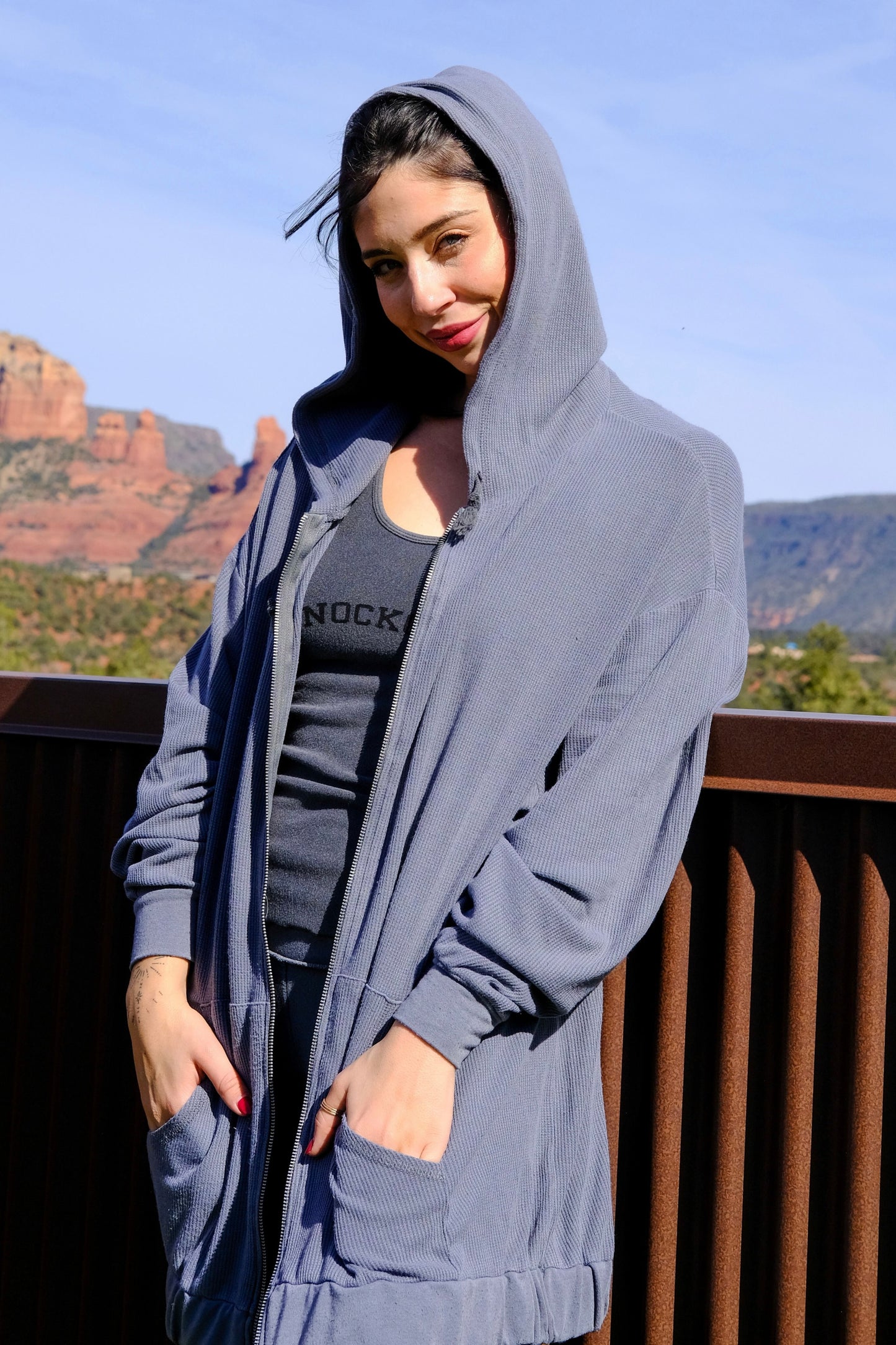 OVERSIZED ZIP SWEATSHIRT - CHARCOAL