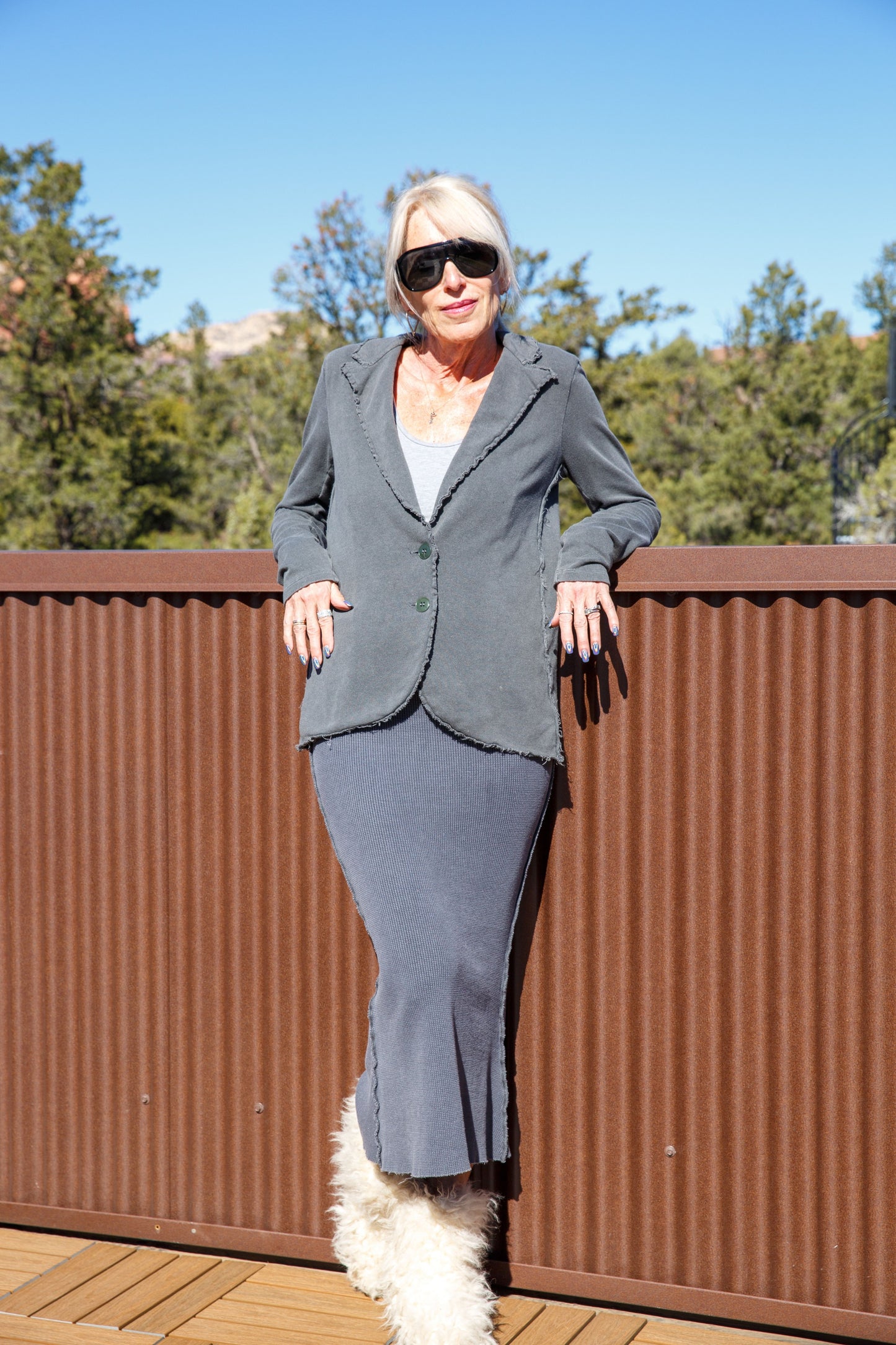 SWEATSHIRT BLAZER - CHARCOAL