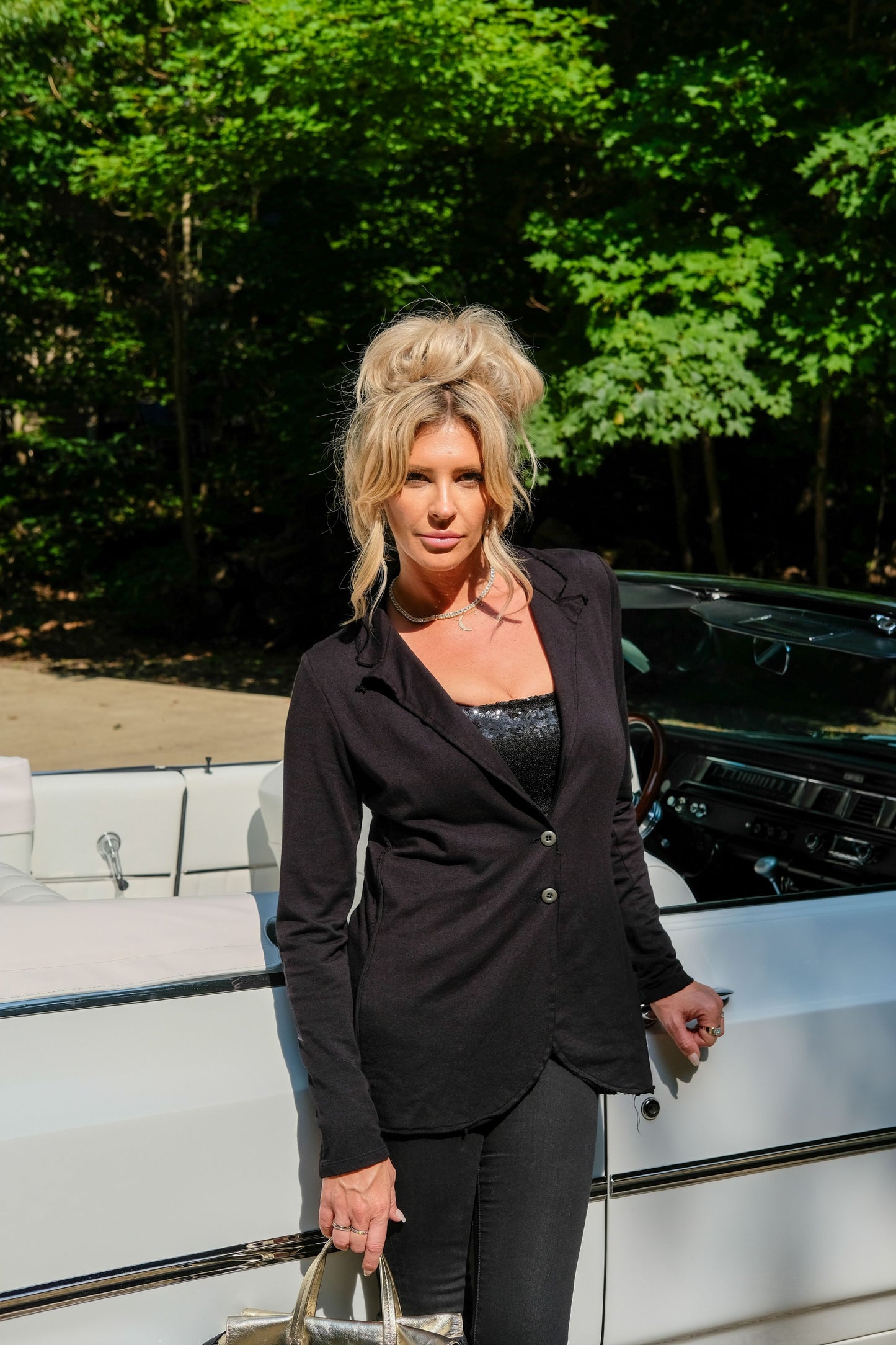 SWEATSHIRT BLAZER - BLACK