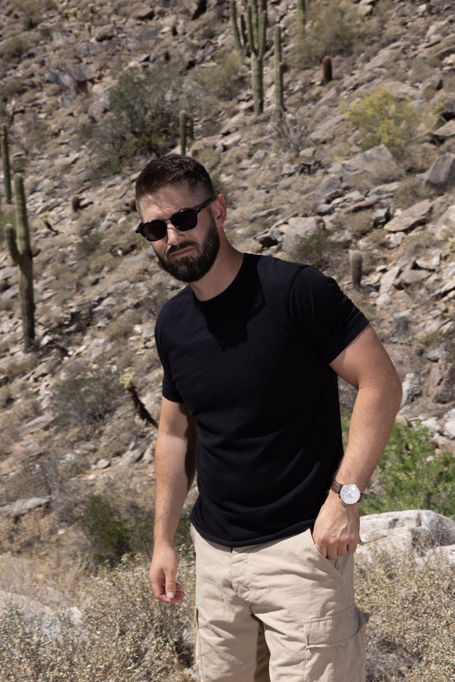 COTTON SLUB TEE - BLACK