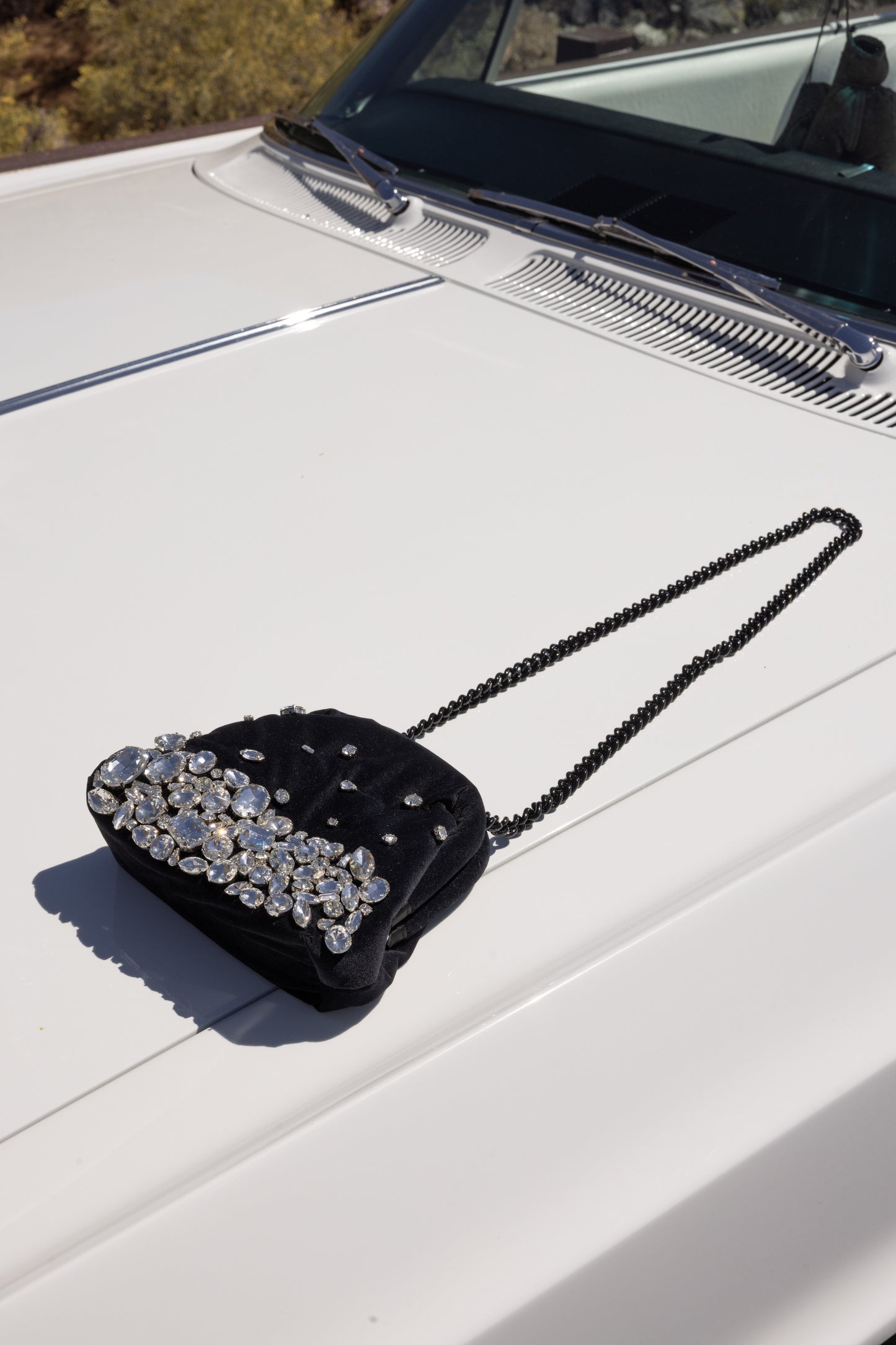 MLR CRYSTALS AT BOTTOM (PEPITA) BAG-BLACK