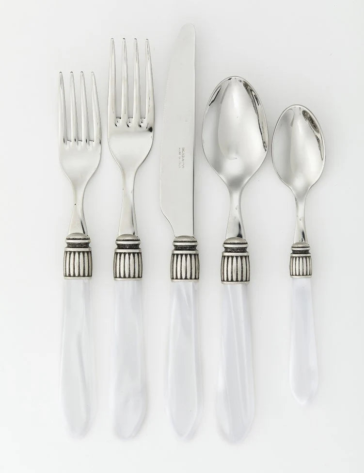 Porto White 5 piece place setting
