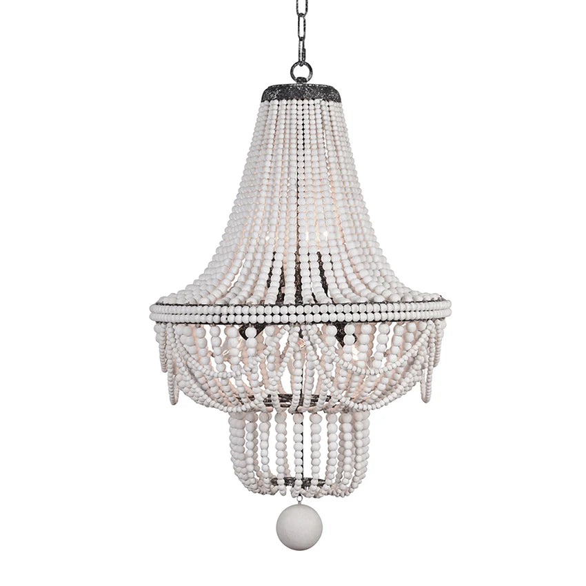 Vintage Inspired Wood Bead Chandelier
