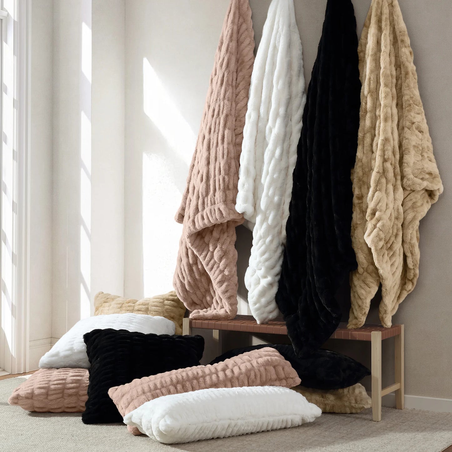 RUCHED RABBIT EURO PILLOW