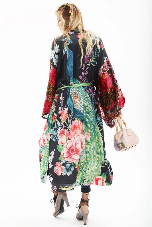 Sweet Fantasy Kimono | Night Peacock Print
