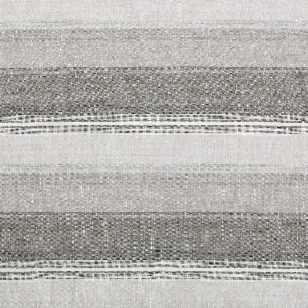 100% FRENCH FLAX LINEN VARIEGATED STRIPE DUVET COVER SET, SUPER KING CHARCOAL