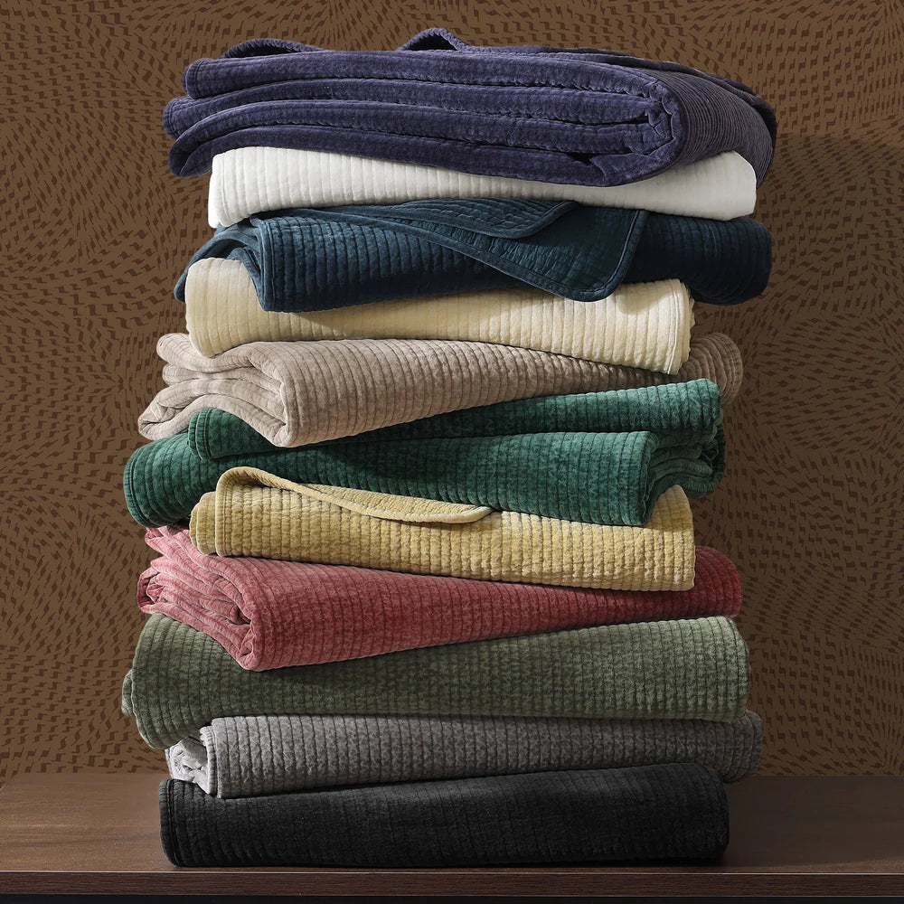 STONEWASHED COTTON VELVET QUILT King