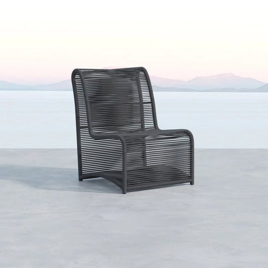Milano charcoal rope armless club chair