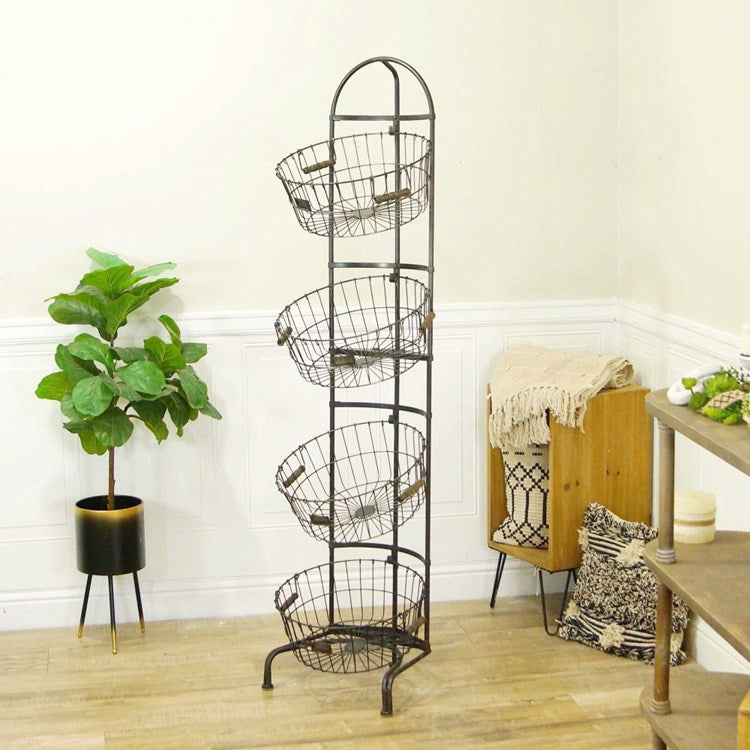 Mtl. 65" 4 Basket Rack