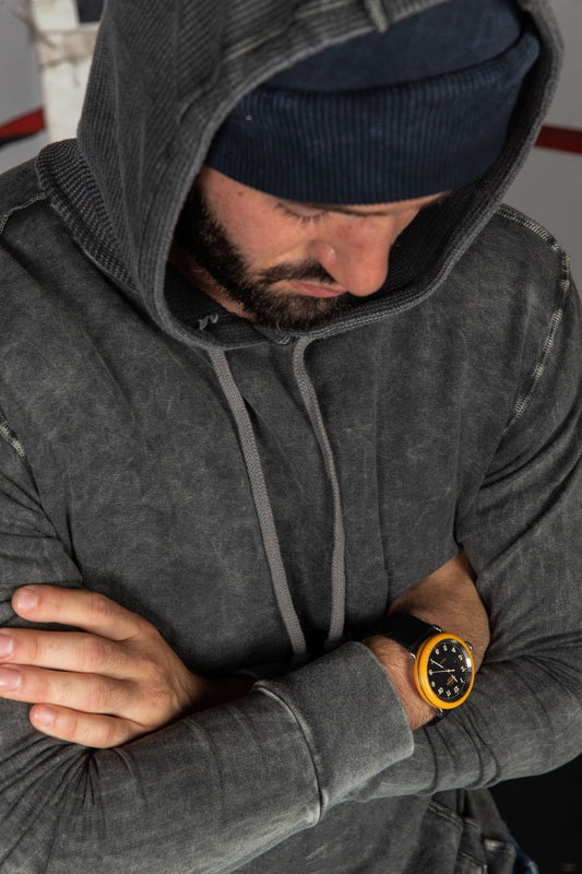 SWEATSHIRT WITH THERMAL HOOD - VINTAGE MILITARY