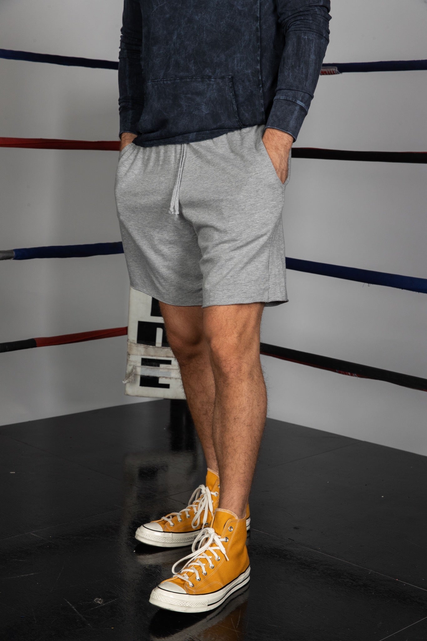 GYM SWEAT SHORT - HEATHER GREY