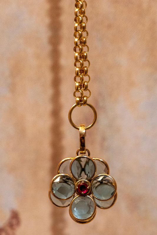 NAN FUSCO LARGE BLUE TOPAZ FLOWER