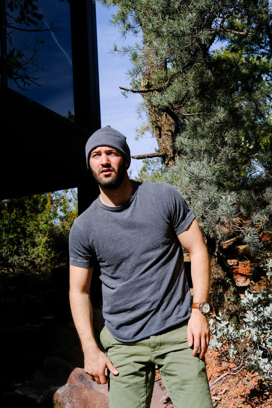 COTTON SLUB TEE - CHARCOAL