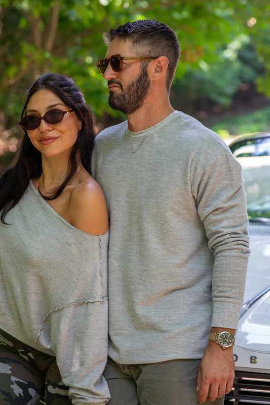 REVERSE FLEECE SWEATSHIRT - HEATHER GREY