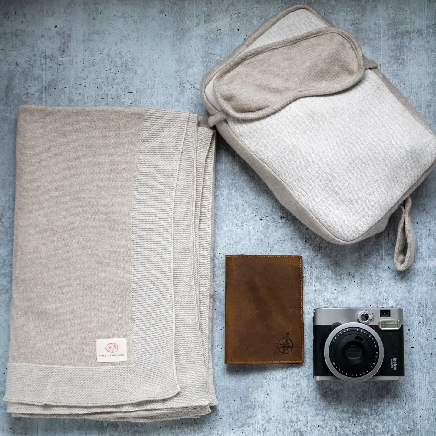 TRAVEL SET Reversible Solid - Lt Beige Mel/Ivory